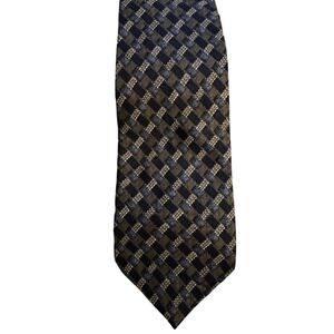 Guess American Classics Men's Necktie Geometric Checkered Pattern 100% Silk